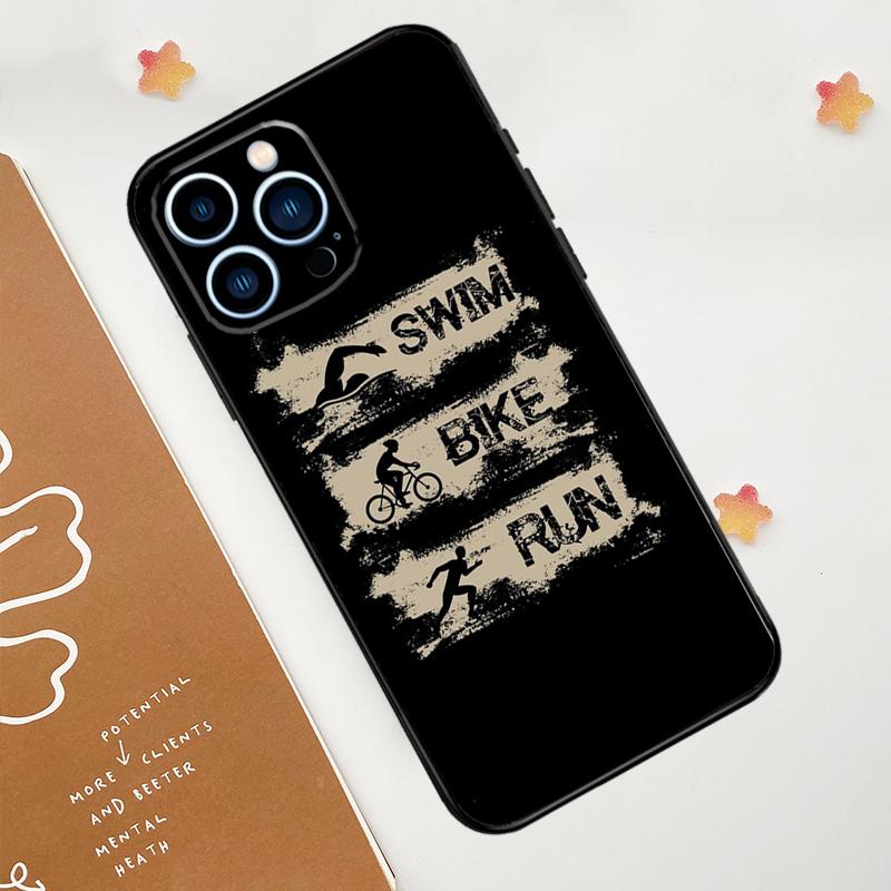 Triatlon Tri Life Plavání Kolo Běh Pouzdro na Telefon Pro iPhone 17 Pro Max 14 11 15 16 Pro Max 13 12 mini 16 Plus 16e 17 Air Funda