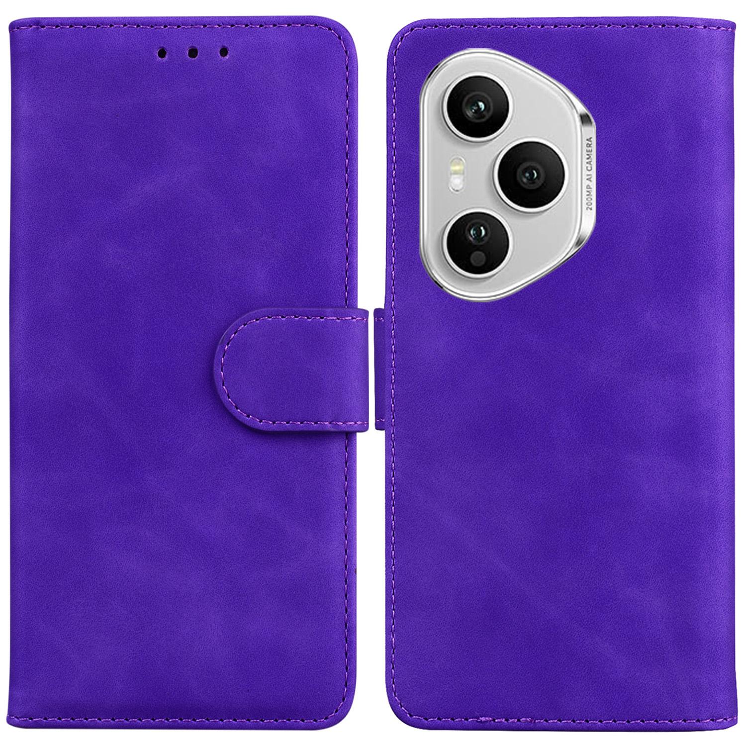 

Для Honor 400 Pro 5G (Глобальний) Чохол Однотонний Шкіряний Гаманець Чохол для Телефону Purple