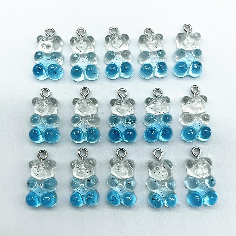 10Pcs Candy Bear Pendant Charms for Necklace Bracelet Earrings Jewelry Making Diy Findings Resin Bears Christmas Making