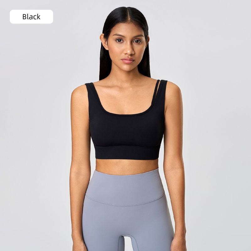 

Lu Same Sports Bra Female New Arrival Semi-Fixed Cup Adjustable Shockproof Push-up Cut Out Beauty Back Exercise Underwear