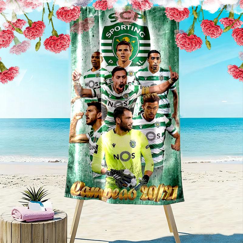 Sporting CP Print Strandtuch, Großes Weiches Schnelltrocknendes Handtuch für Strand Camping Schwimmen