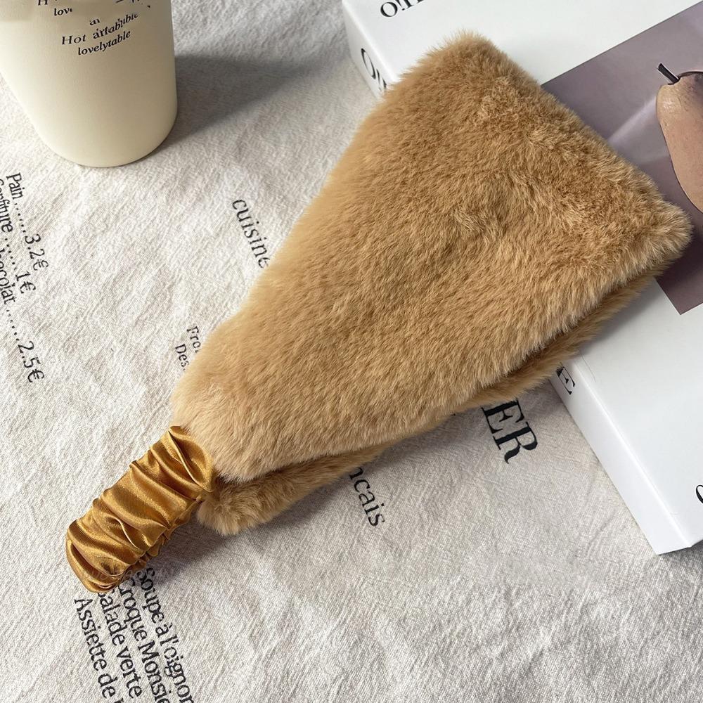 

Wide Edge Fluffy Plush Headband Ear Warm Winter Elastic Headband Winter Hair Accessories хакі
