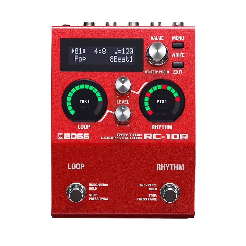 BOSS RC-10R Rhythm Loop Station with Looper, 280 Rhythm Patterns, 16 Built-in Drum Kits, and Simple Operation. A Pedal-in-one Loop Station and Drum