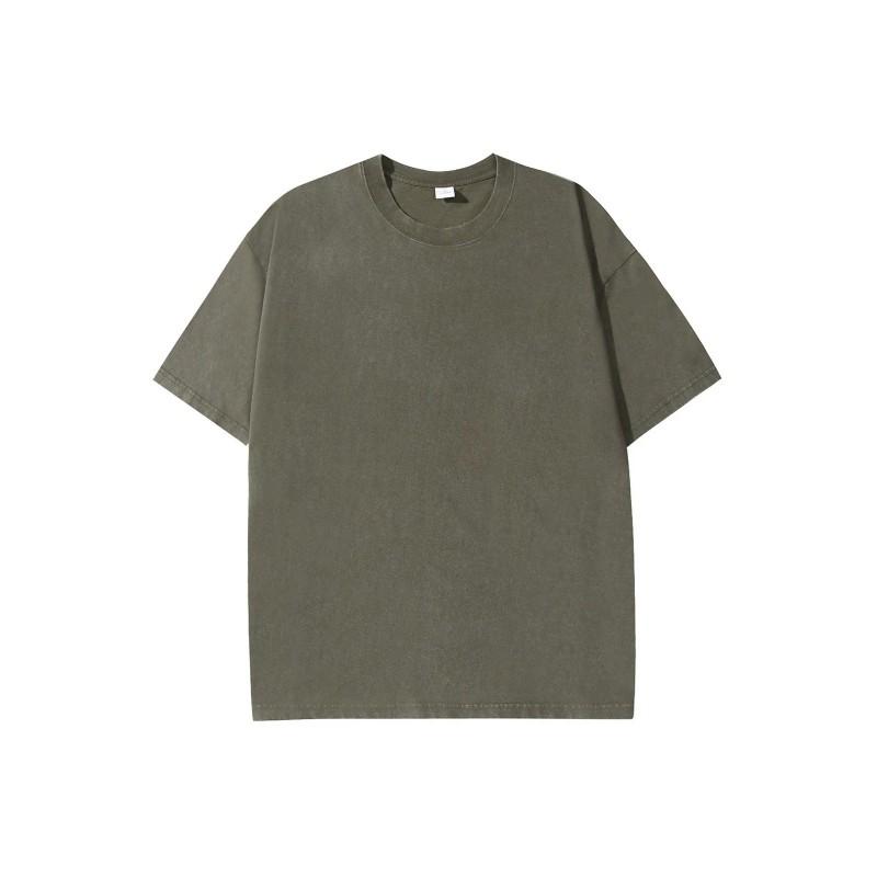 Premium Heavyweight 240g Cotton Washed Distressed Oversized Unisex T-Shirt Loose Fit Casual Tee