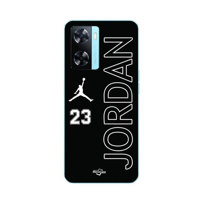 Coque - MANIACASE - Oppo A57 4G - Noir - Jordan 23 Logo - Souple