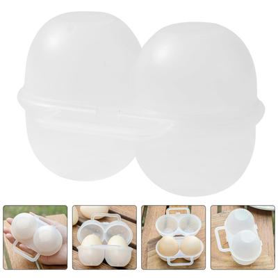 2-Cell Outdoor Portable Egg Storage Box Plastic Shock-Absorbing Anti Drop Egg Tray For Refrigerator Camping Picnic Daily Use