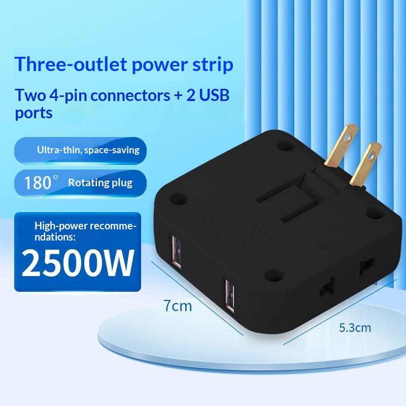 Univerzální cestovní adaptér s jedním otočným a třemi zásuvkami, s porty USB-C a USB, vhodný pro 200 zemí pro mezinárodní cestování a služební cesty