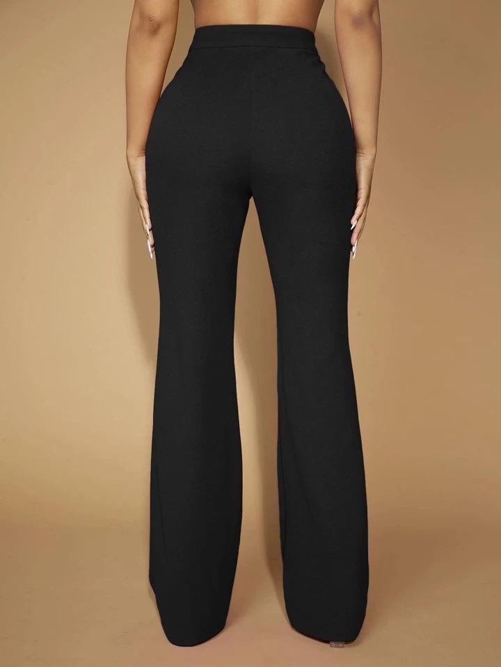 2025 Elegant High-Waist Flare Pants for Women: Chic European & American Office Style