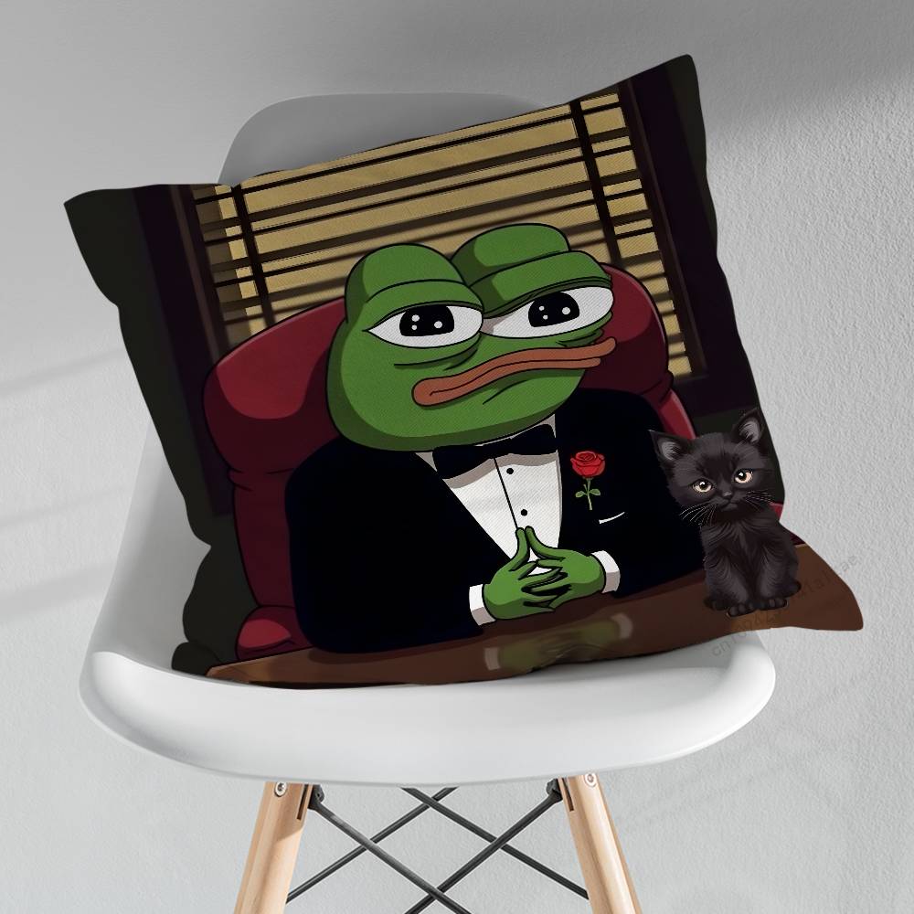 Frog Art PPepe Cartoon Pillow Case For 30x30cm45x45cm55x55cm For Home Bedroom Decoration And Protector
