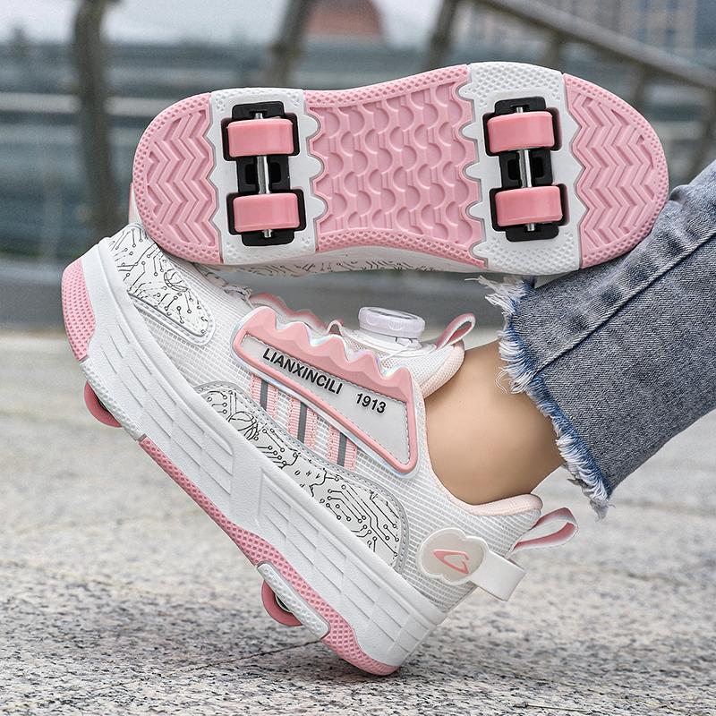Stivali Sportivi a Quattro Ruote per Bambini Pattinaggio a Rotelle Come Scarpe Sportive Piatti Scarpe da Pattinaggio Scarpe Sportive Scarpe da Pattinaggio da Donna
