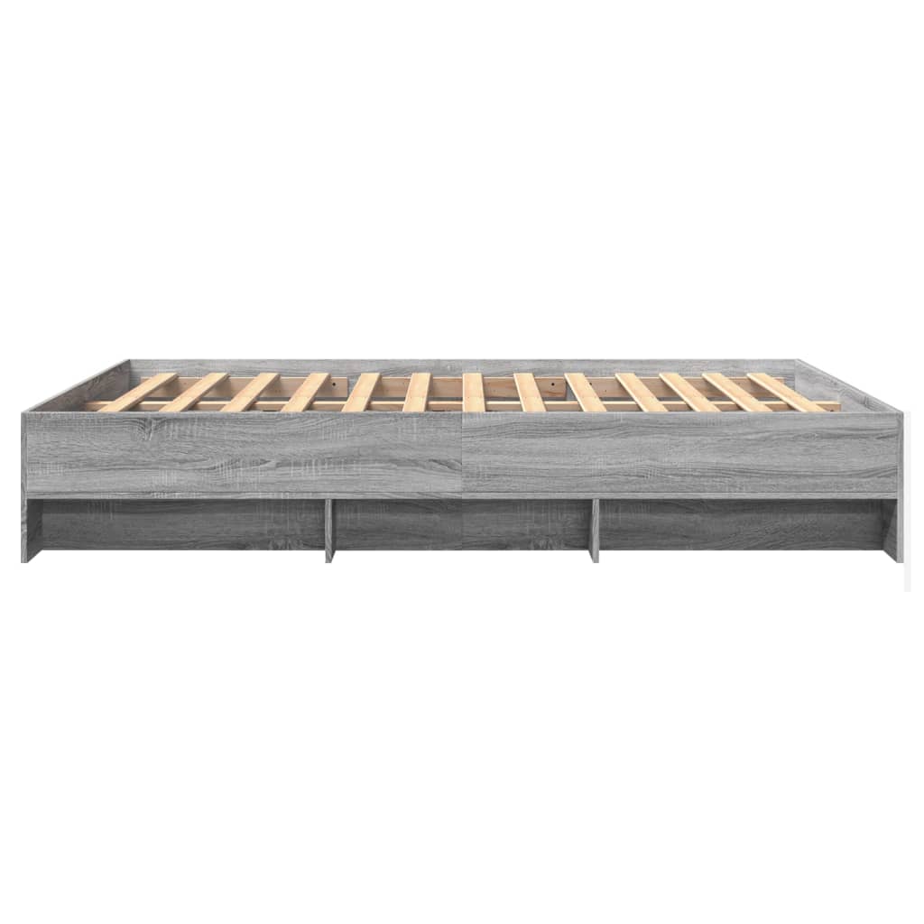 Bed Frame Gray Sonoma 150x200 cm Particleboard