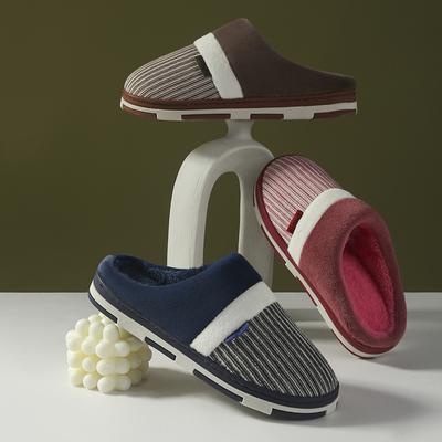 Women And Men Cotton Winter Slippers Women Autumn Warm Indoor Couple Home Slipper Men Household Stripe Soft Bottom Men's Shoes