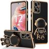 Vāciņš - Xiaomi - Redmi Note 12 4G - Mīksts silikons - Triecienizturīgs - Melns astronauta turētājs