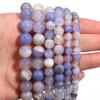 Natural Agates Stone Beads 6/8/10mm Sky Blue Round Loose Spacer Beads For Jewelry Making DIY Crafts Bracelets Necklace Supplies