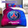 Paris Saint-Germain Fußballclub Muster Bettwäsche Bettdecken-Set Heimdekoration Geschenk (1 Bettbezug + 2 Kissenbezüge (ohne Füllung))