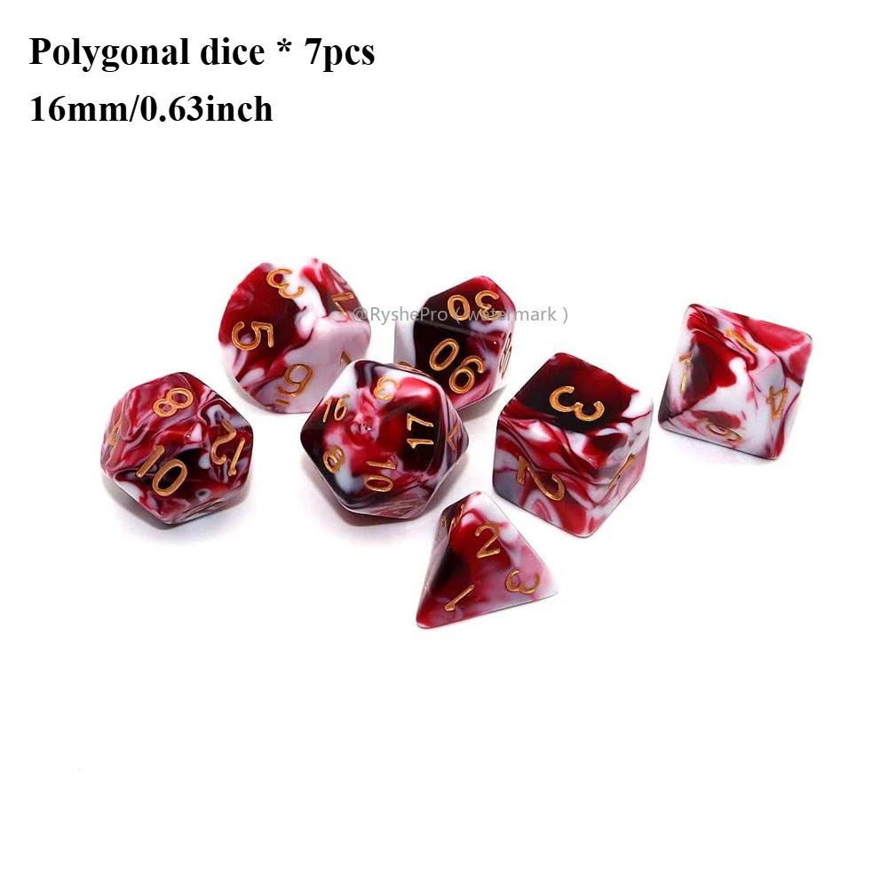 

Набор из 7 многогранных кубиков 16 мм Акриловые кубики для Dungeons and Dragons DND RPG Ролевые настольные игры Бросание кубиков