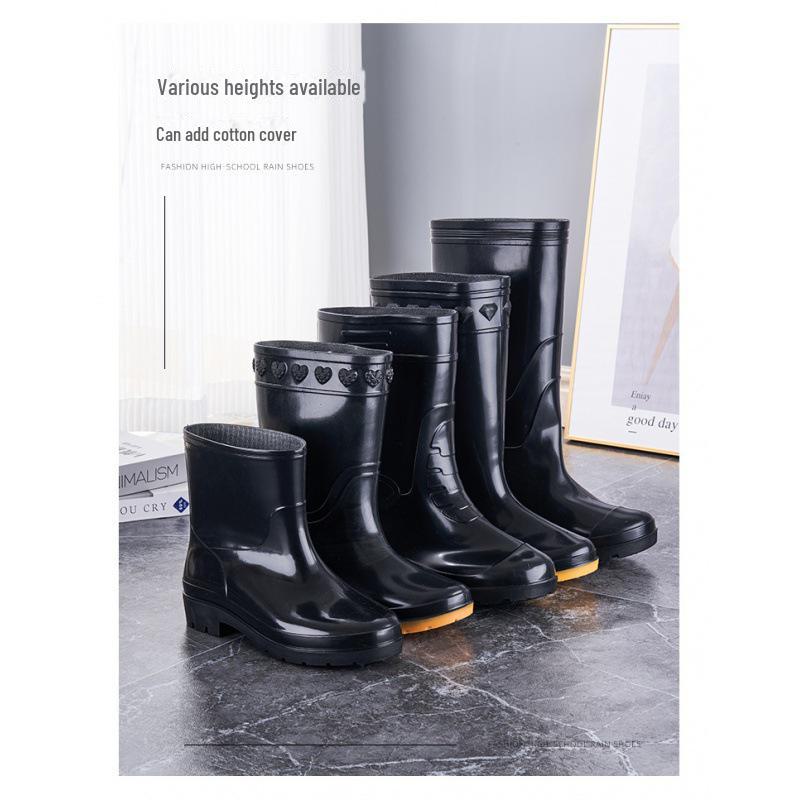 Men's Acid-Resistant Non-Slip Waterproof Rain Boots - Summer Short Tube Rubber Shoes for Chefs