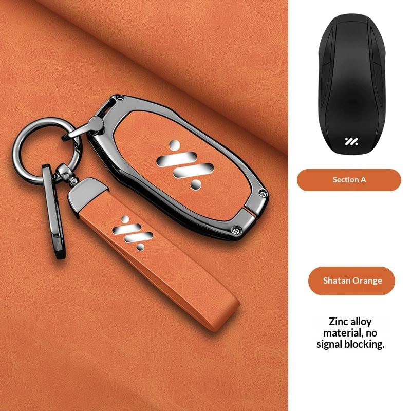 Zinc Alloy Leather Car Key Case Lm Zhiji Ls6 Max Ls7 Pro L7 L6 Key Fob Car Key Box Protective Case Key Cover Car Accessories