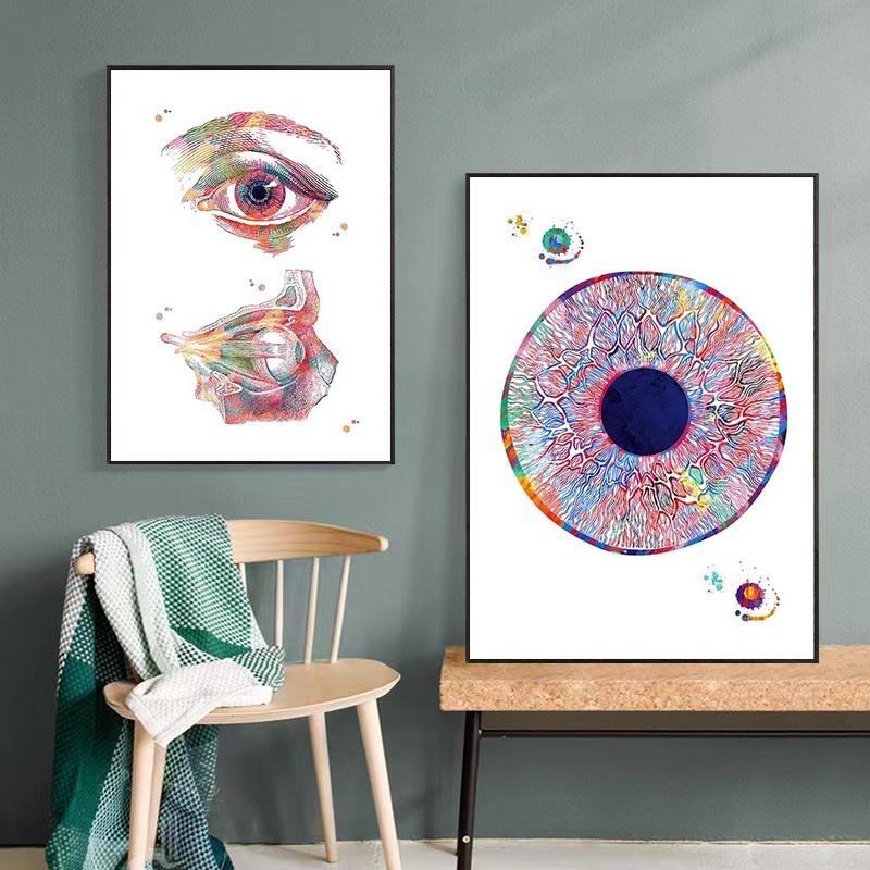 Abstrakte Auge Anatomie Augenarzt Optometrie Werkzeug Poster Und Drucke Wand Kunst Leinwand Malerei Bilder für Büro Wohnkultur