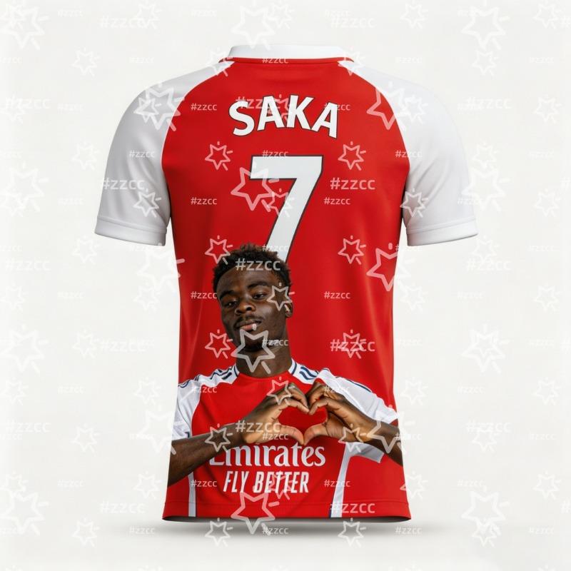 2026 Bukayo Saka England Team Football Jersey Match & Training Kit Summer Sports T-Shirt Kid's Clothing Tee Y2k