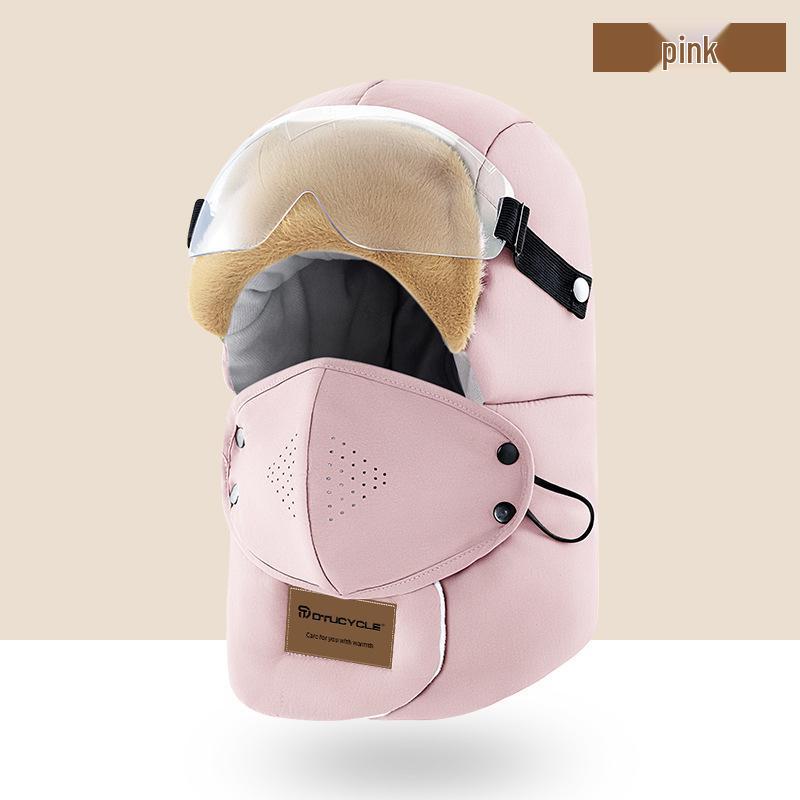 Electric Vehicle Winter Skiing Windproof Waterproof Thickened Lei Feng Hat with Visor