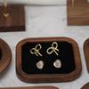 Exquisite Earrings Display Tray Geometry Ring Earring Holder Simple Wood Rings Tray  Desk