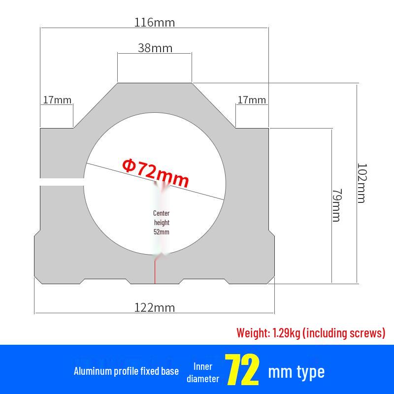 Engraving Machine Spindle Motor Holder, 72mm-90mm Clamping Ring