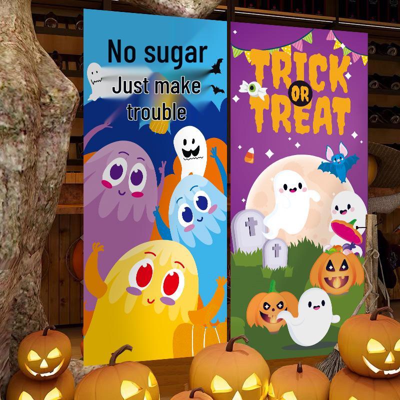 Halloween Pumpkin Theme Decorations for Shop and Bar Entrances - Background Photo Props