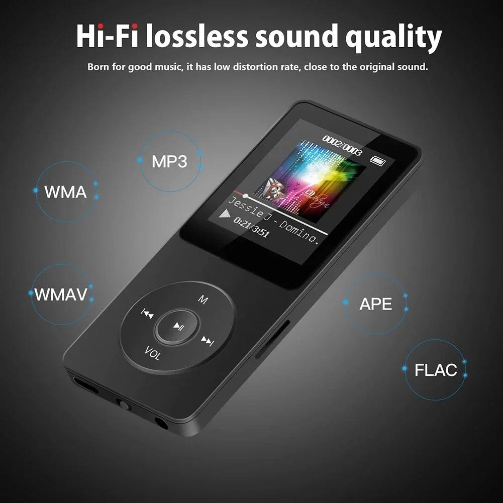 MP3 Player Portable Music Player Bluetooth 5.4 Music Stereo Player 1.8 inch Screen Support FM Radio E-Book Recording MP4 Player