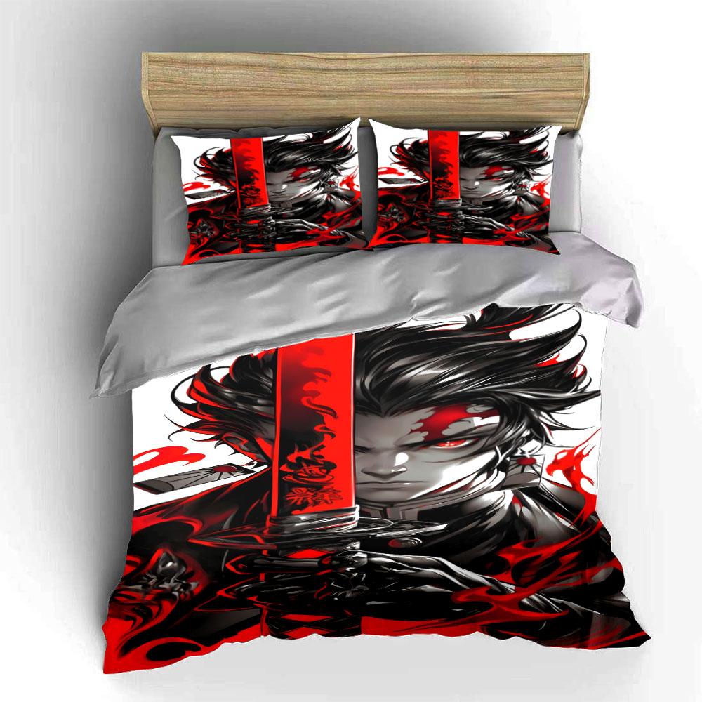 Fierce Flame Warrior Vibes Bedding Sets Duvet Covers Pillowcases(1* Duvet Cover 2* Pillowcases Without Duvet Insert)