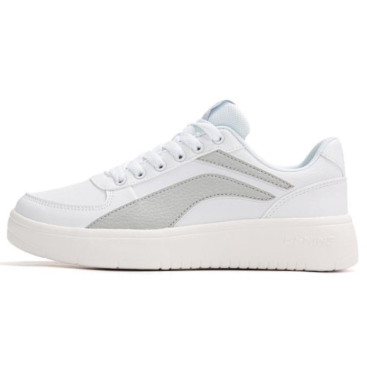 New LiNing Anti Slip Wear Resistant Low Top Skateboard Shoes Women's White Gray AGCR470-1
