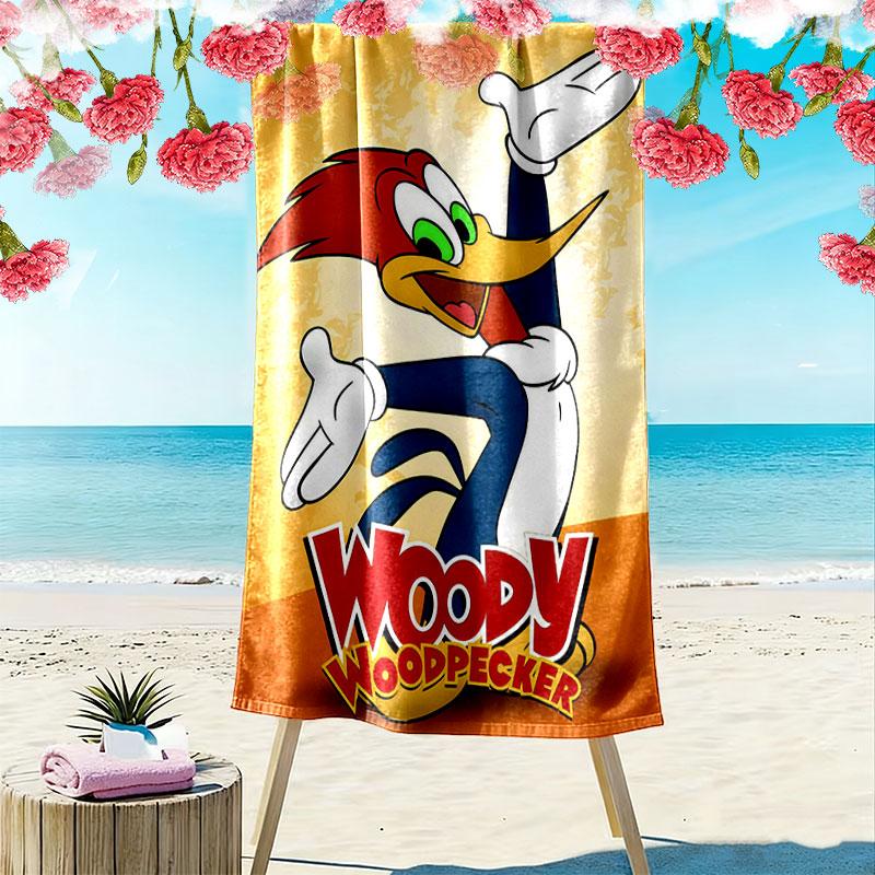 Woody Woodpecker Print Beach Towel, Large Soft Quick Dry Towel for Beach Camping Swimming