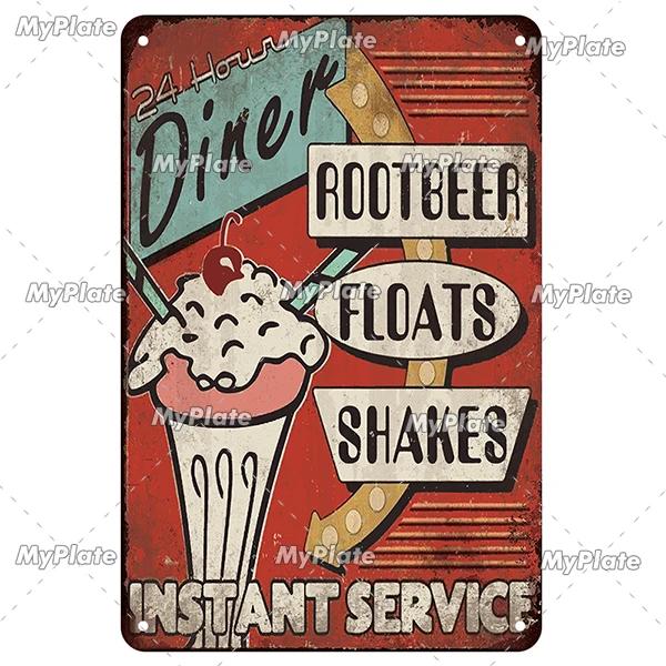 [MyPlate]Ice Coffee Metal Sign Vintage Plaque Tin Sign Kitchen Decor For Bar Sign Club Decoration Man Cave Plate Tea Poster