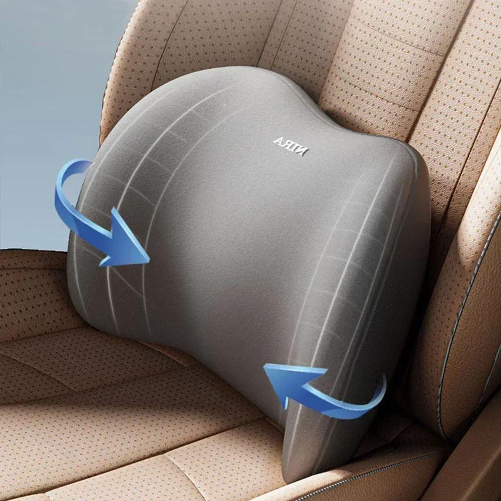 NEW Headrest Lumbar Support Memory Foam Vertebral Lumbar Support Car Neck Pillow Back Cushion Office Car Interior Accessories