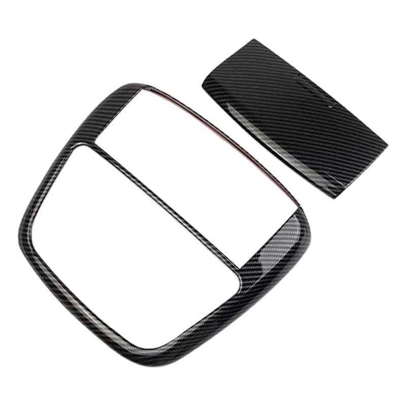 2pcs Car Roof Reading Light Lamp Cover Trim Carbon Fiber look Interior For Dodge Charger 2016 2017 2018