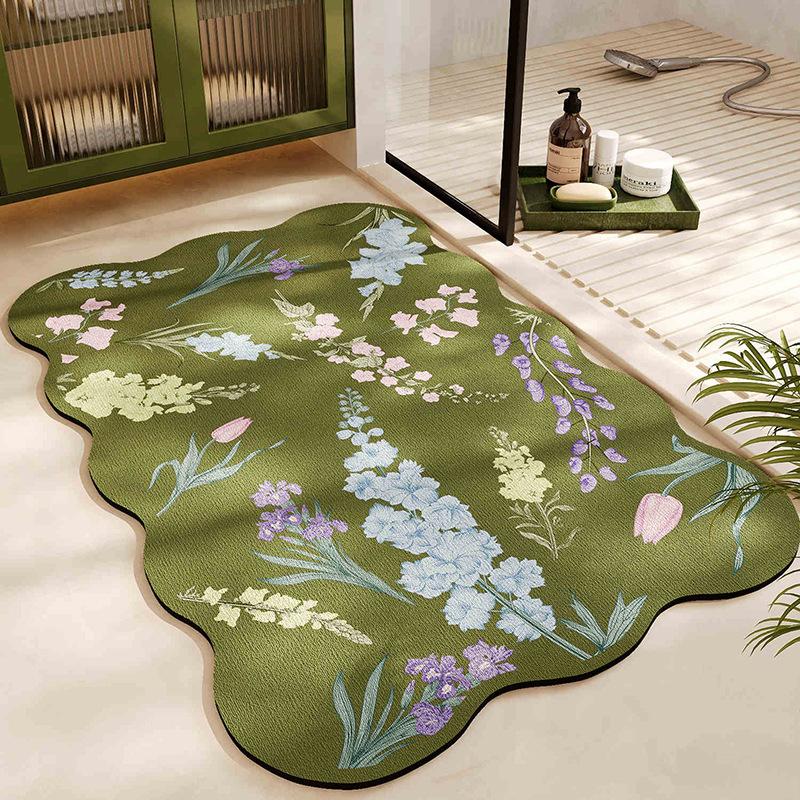 Bathroom Floor Mat Green Forest Style Bathroom Floor Mat Absorbent Quick Drying Anti Slip Mat