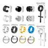 1/16 Paia Orecchini a Bottone Magnetici Uomo Acciaio Inossidabile Senza Foratura Orecchini a Cerchio Pendenti a Croce Unisex Orecchino Magnetico Clip-on con Zirconia Cubica