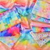 Colorful Rainbow Cloud Cotton Fabric for DIY Clothing and Dressmaking Plain Weave Fabric for Sewing Projects Fabric Textile