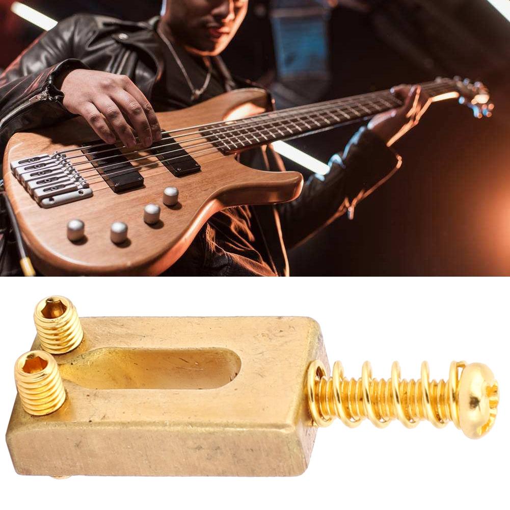 6 Pcs Electric Guitar Bridge Pin Brass Golden Color Guitar Accessory with Hex Wrench Kit