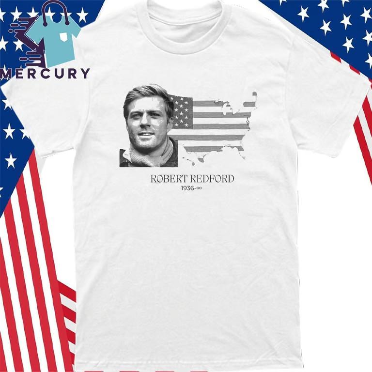 Robert Redford Memorial 1936-2025 American Flag T-Shirt Unisex T-Shirt S