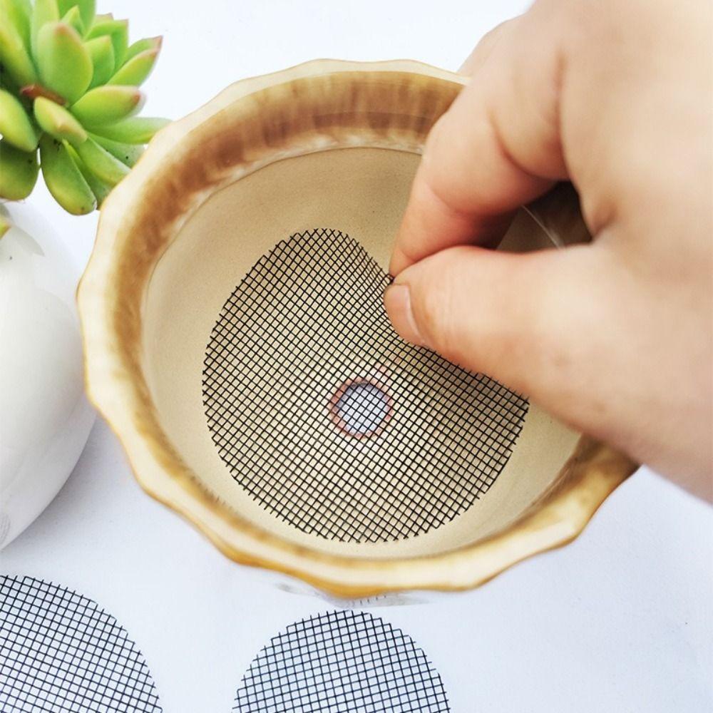 50PCS/Set Plastic Flower Pot Hole Mesh Pad Round Flower Pot Gasket  Bonsai Flower Tools