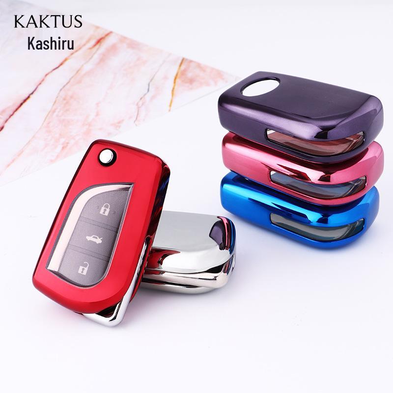 KAKTUS TPU Pouzdro na klíč od auta pro Toyota Camry/Corolla - Měkký gumový obal se sadou přezek