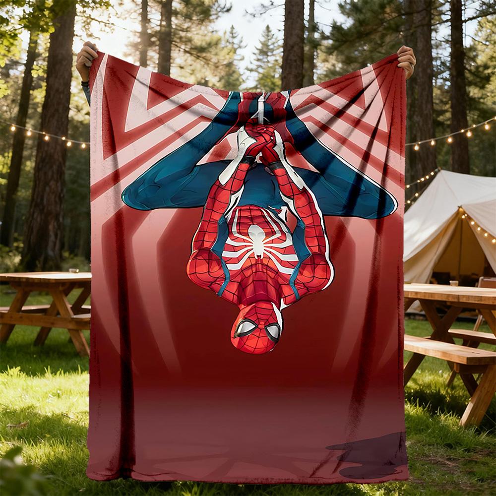 1pc Spider-Man Outdoor Blanket Lightweight Flannel, Soft & Warm, All-Season Use for Sofa, Outdoor, Camping, Living Room, Office035