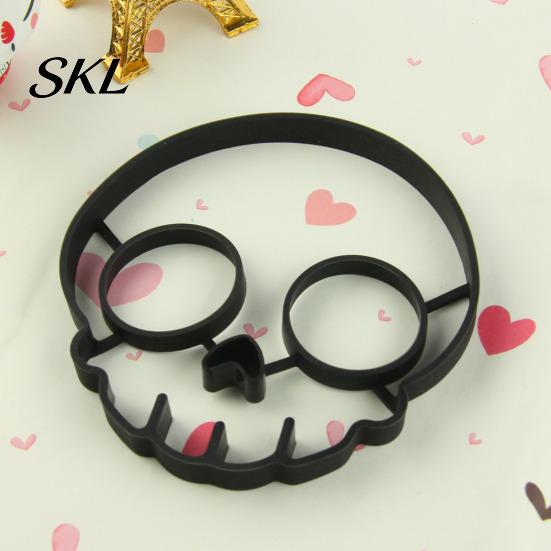 Silicone Egg Mold Fried Mold, Halloween Theme Skull Shape, Non-Stick High Temp Resistant Ring, Breakfast Cooking Tool Kitchen Gadget Temperature