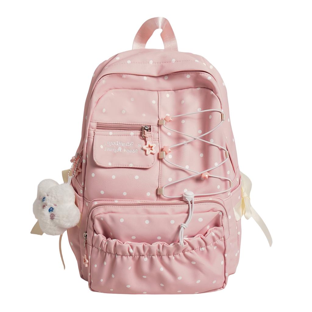 New schoolbag Japanese-style INS cute girl bow middle school student collegiate backpack lightweight and sweet backpack