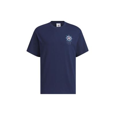 Originals Trefoil Graphic Tee With Peking Opera Back Hand-Drawn Print Sport Short Sleeve T-Shirt Men Tops Dark-Indigo IP1763