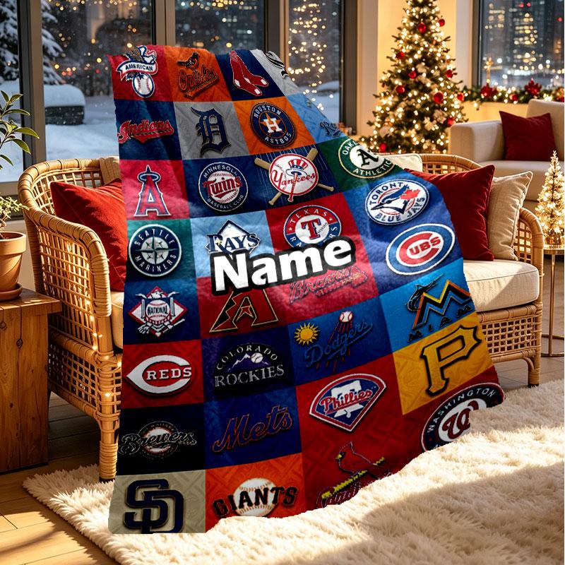 Custom Name Personalized NFL Print Blanket, Home Decor, Bedroom, Sofa, Camping, Couch, Gifts for Birthday Christmas