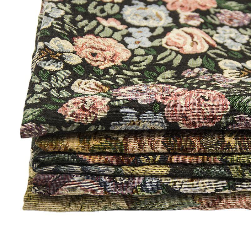 250G Ethnic Style Floral Jacquard Polyester-Cotton Fabric