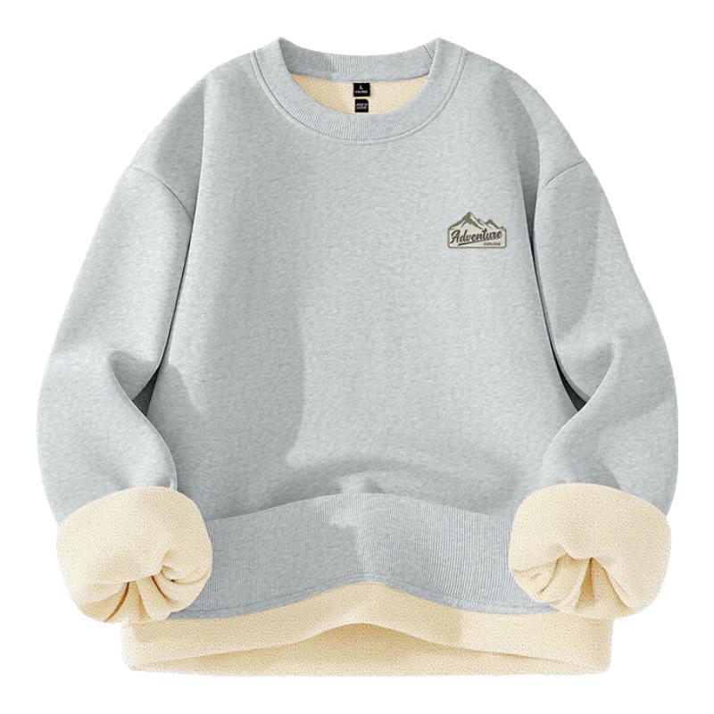 Jeanswest Men's Plush Fleece Lined Round Neck Sweatshirt