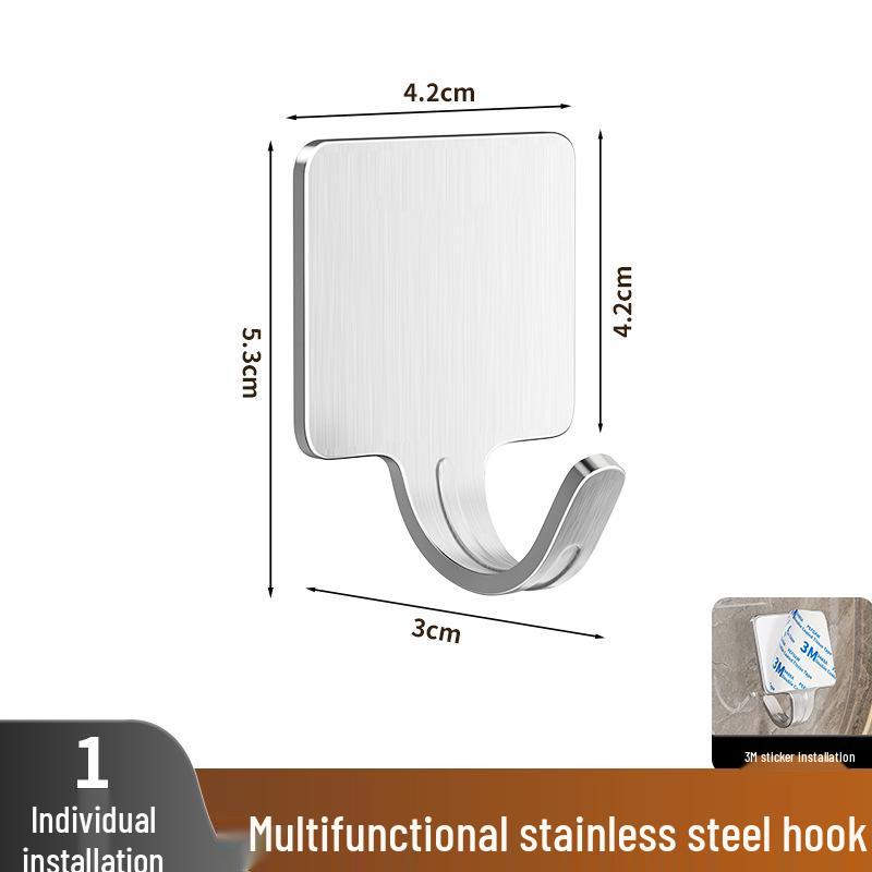 

Wow Stainless Steel Traceless Wall-Mounted Hook for Bathroom, Kitchen, Shower, or Door – Strong Load-Bearing Multifunctional Design